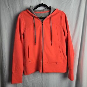 Lole‎ Hoodie Full Zip Jacket Activewear Orange Women's Large Cotton Blend